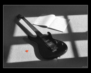 guitar in shadows
